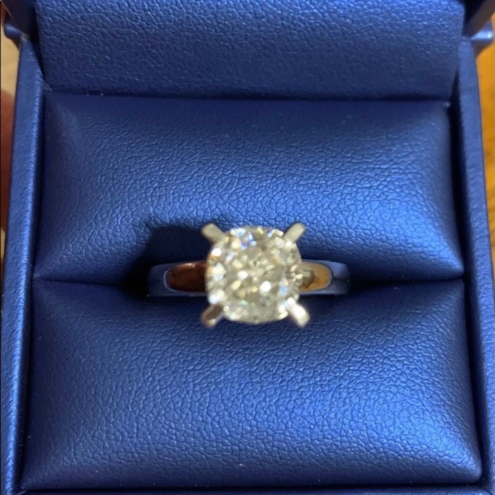 2.25 Moissanite 14 KT solid white gold ring